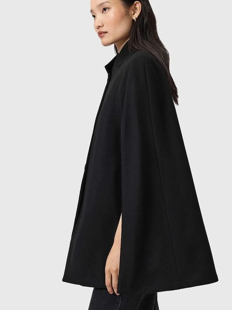 AllSaints płaszcz z dodatkiem wełny kolor czarny W102OD - zdjęcie produktu nr 2