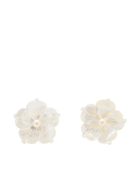 Jennifer Behr mother-of-pearl flower stud earrings - White - zdjęcie produktu nr 1