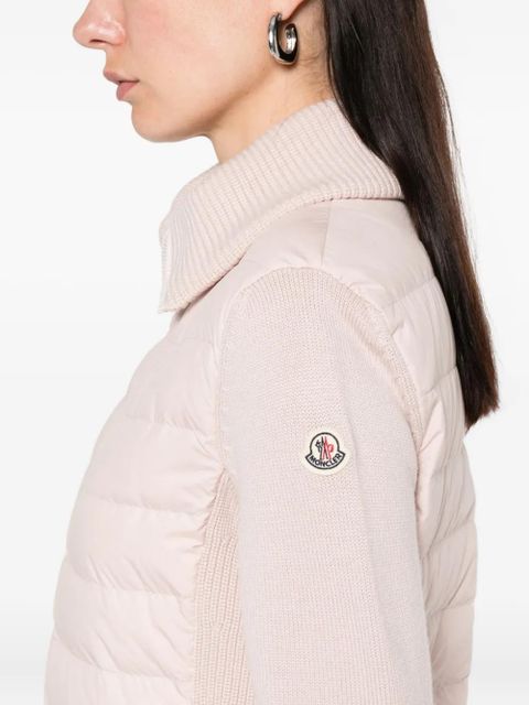 Moncler zip-fastening quilted cardigan - Pink