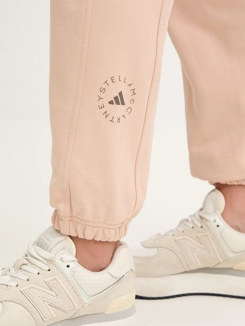 adidas by Stella McCartney spodnie dresowe bawełniane kolor pomarańczowy gładkie JW1375
