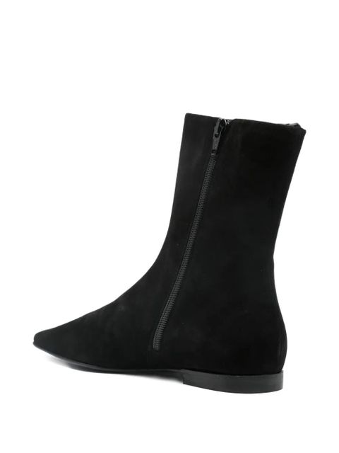 TOTEME zipped suede pointed-toe boots - Black