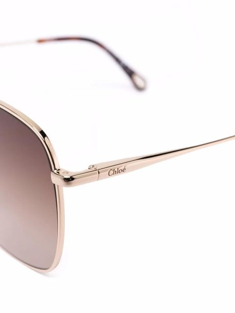 Chloé Eyewear oversized-frame sunglasses - Gold