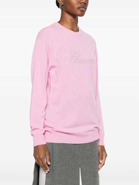 Blumarine logo-appliqué sweater - Pink