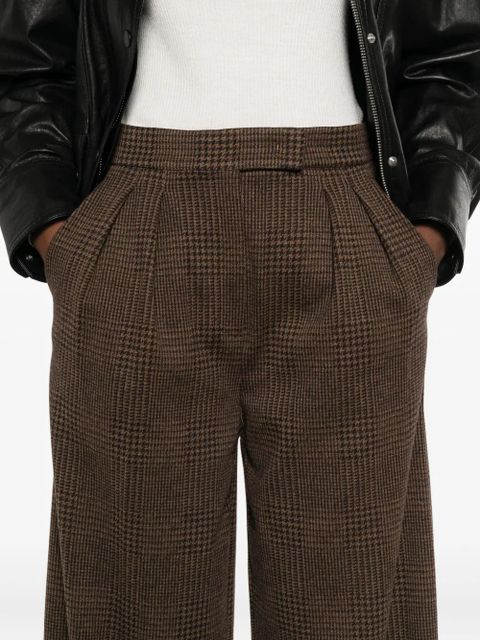 Max Mara pleated-check trousers - Brown