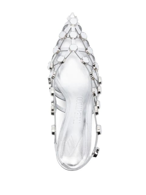 The Attico 50mm Grid pumps - Silver