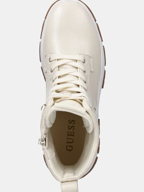 Guess botki BENZON kolor beżowy na platformie FLFBNZ ELE12