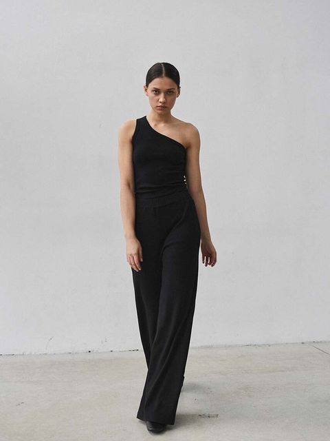 MUUV. top z domieszką wełny SUIS kolor czarny cold shoulder - zdjęcie produktu nr 2