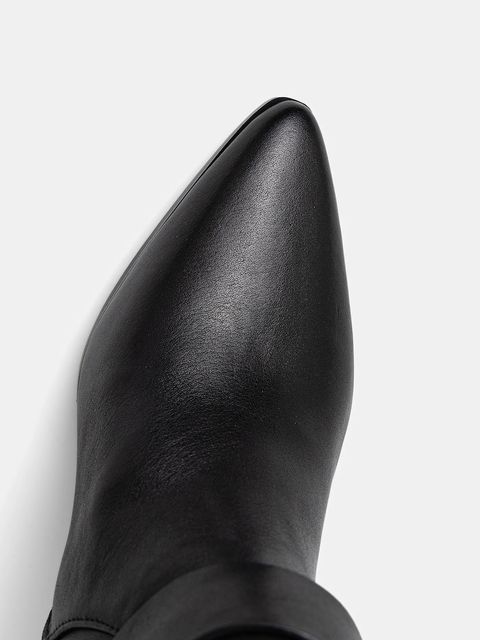 Answear.LAB kozaki skórzane kolor czarny na szpilce