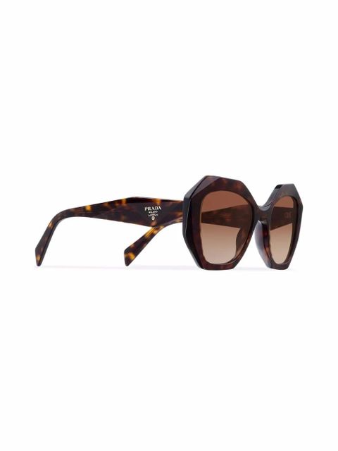 Prada Eyewear Symbole oversized frame sunglasses - Brown - zdjęcie produktu nr 2