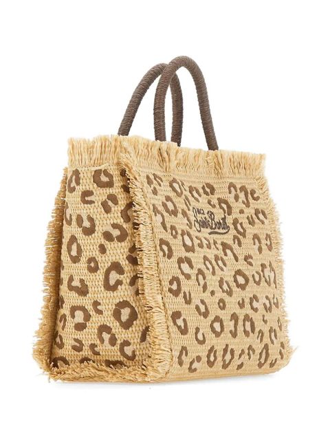 MC2 Saint Barth leopard-print fringed tote bag - Neutrals