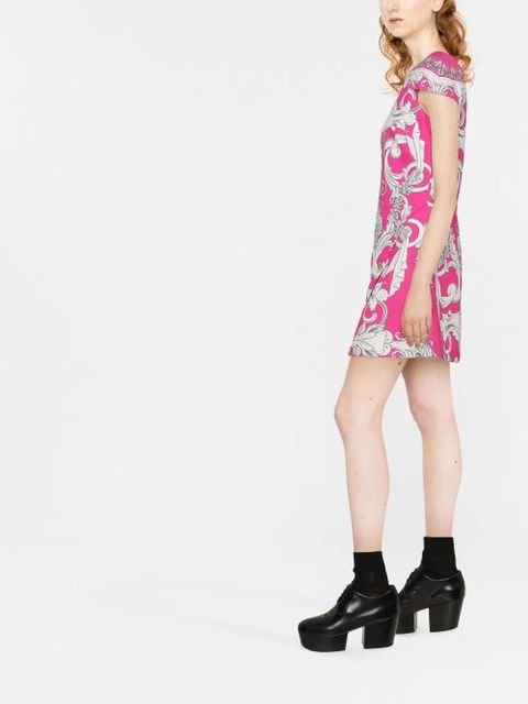 Versace Silver Baroque mini shift dress - Pink