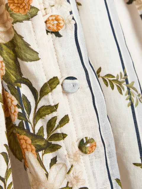 Agua By Agua Bendita Frambuesa floral-print striped maxi dress - Neutrals - zdjęcie produktu nr 2