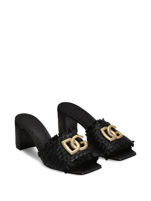 Dolce & Gabbana raffia with braid and fringe mules - Black - zdjęcie produktu nr 2
