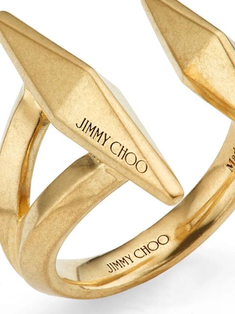 Jimmy Choo logo-engraved ring - Gold