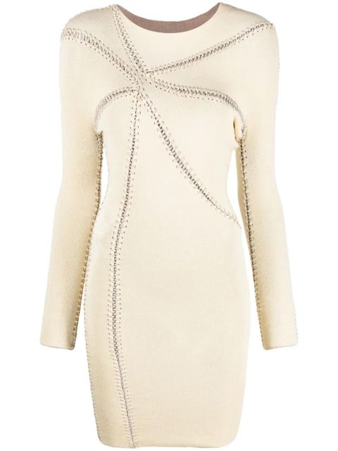 Isa Boulder Starfish whipstitch-detail midi dress - Neutrals - zdjęcie produktu nr 1