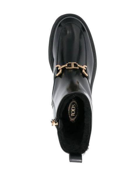 Tod's logo-plaque ankle boots - Black
