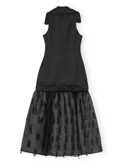 GANNI layered-design midi dress - Black