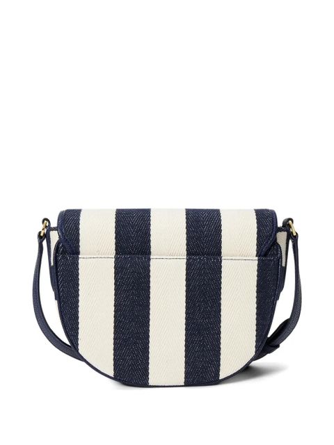 Lauren Ralph Lauren striped logo-plaque shoulder bag - Blue - zdjęcie produktu nr 2