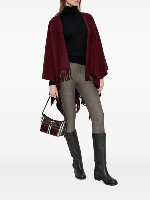 Burberry reversible fringed cape - Red