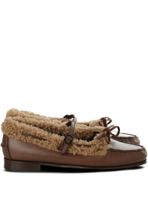 Hereu shearling-trimmed buckle loafers - Brown - zdjęcie produktu nr 1