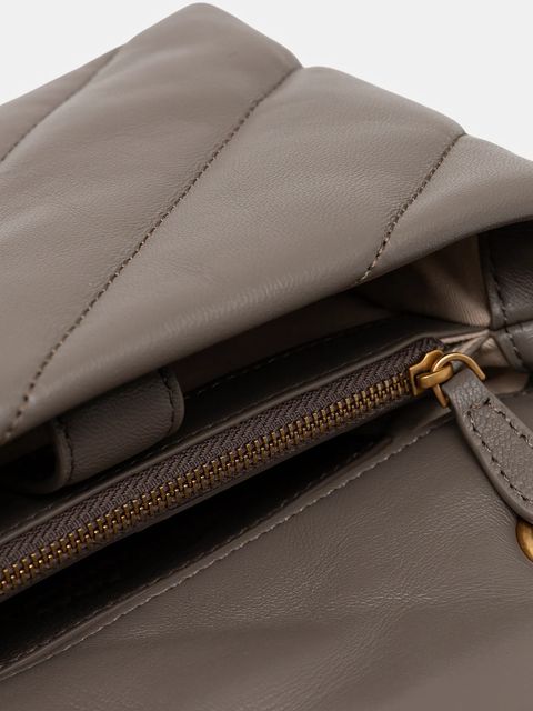 Pinko torebka skórzana kolor szary 100039 A0F2