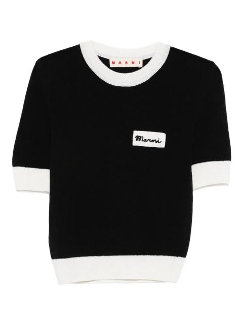 Marni logo short-sleeve top - Black - zdjęcie produktu nr 1