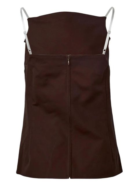 SHUSHU/TONG fan-shaped turn-down collar camisole top - Brown - zdjęcie produktu nr 2