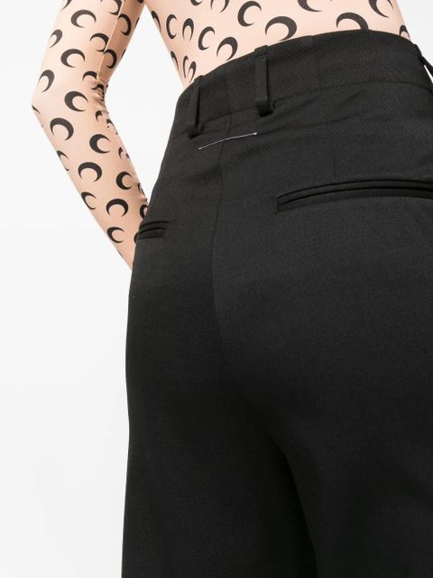 MM6 Maison Margiela single-stitch logo wide-leg trousers - Black