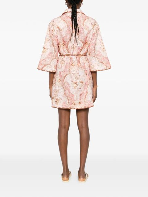 ZIMMERMANN Daylight floral belted mini dress - Pink