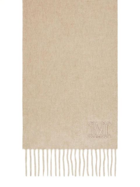 Max Mara embroidered-logo fringed scarf - Neutrals - zdjęcie produktu nr 2