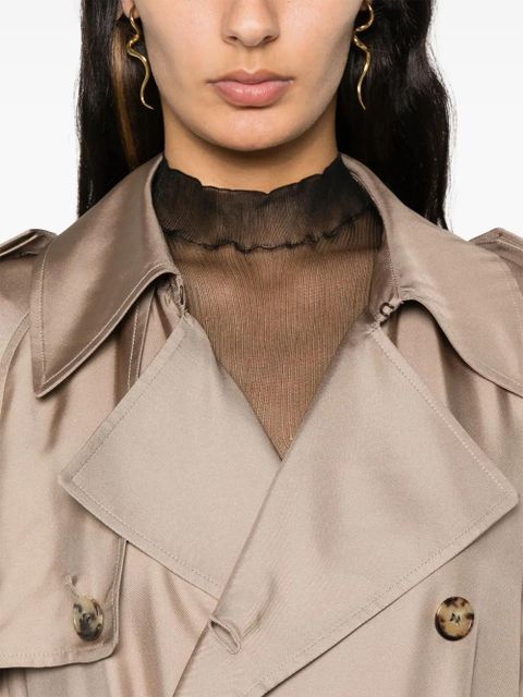 Saint Laurent silk trench coat - Neutrals