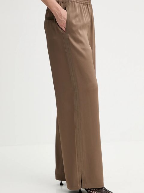 Filippa K spodnie damskie kolor brązowy szerokie high waist 31616