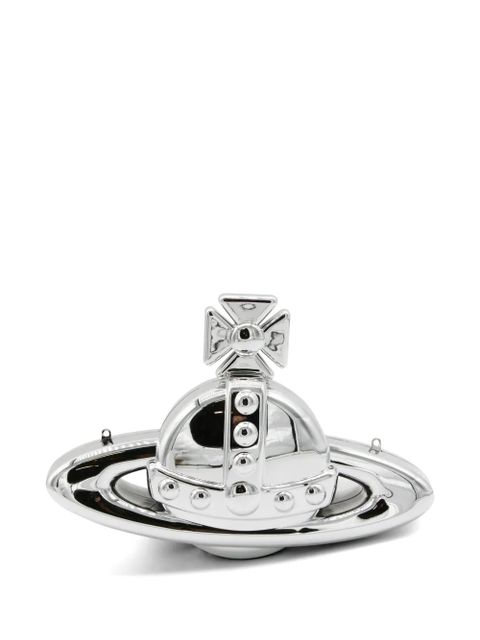 Vivienne Westwood Orb metallic-finish clutch bag - Silver