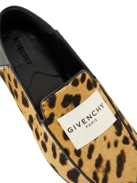 Givenchy leopard-print leather loafers - Black