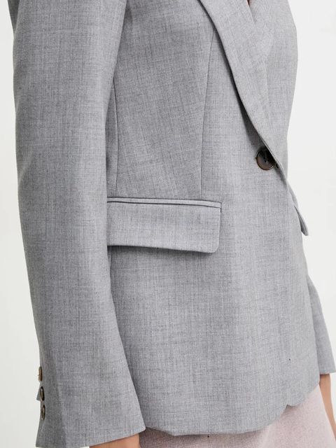 Answear.LAB marynarka kolor szary jednorzędowa gładka