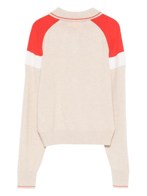 Guest In Residence Alpine Collegiate cashmere polo top - Neutrals - zdjęcie produktu nr 1