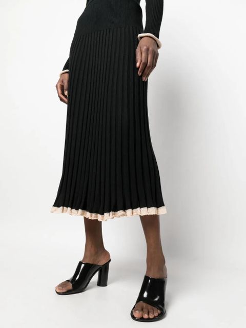 Proenza Schouler ribbed-knit midi skirt - Black