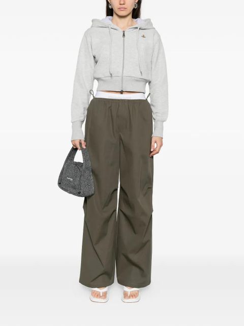 Alexander Wang logo-waistband trousers - Green