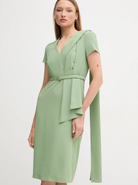 Sandro Ferrone sukienka kolor zielony mini dopasowana S23XBEBALDACCHINI - zdjęcie produktu nr 2