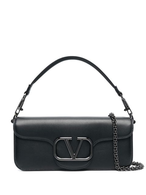 Valentino Garavani VLogo leather shoulder bag - Black