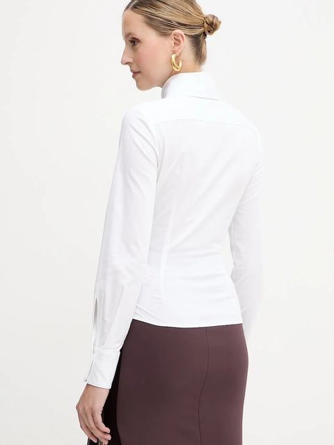 Elisabetta Franchi koszula damska kolor biały slim z kołnierzykiem klasycznym CA08256E2 - zdjęcie produktu nr 2