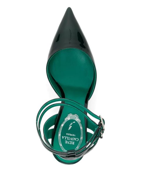René Caovilla 80mm leather pumps - Green