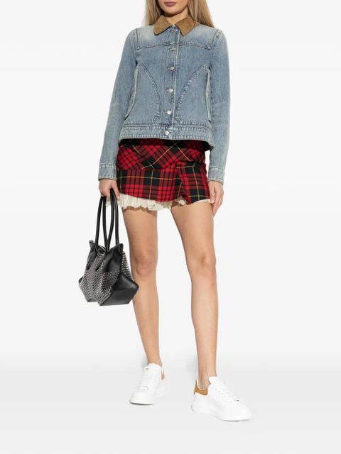 Alexander McQueen tartan ruffled mini skirt - Red - zdjęcie produktu nr 2