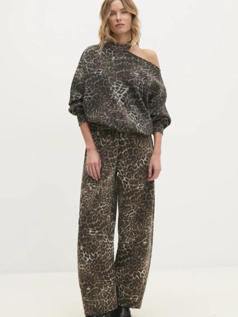 Answear.LAB bluza damska kolor szary wzorzysta