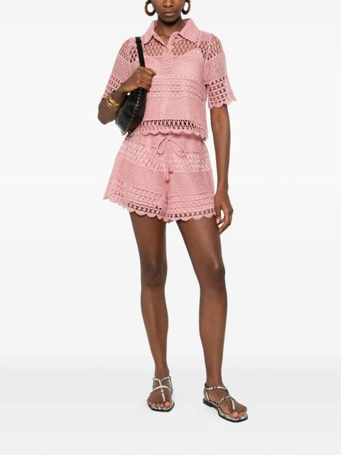 ZIMMERMANN Wanderlust Sun crochet shorts - Pink - zdjęcie produktu nr 2