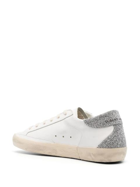Golden Goose Superstar glitter-embellished sneakers - White