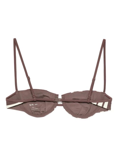 SIR. Linocut striped bikini top - Brown - zdjęcie produktu nr 2