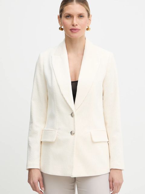 Morgan marynarka sztruksowa kolor beżowy jednorzędowa gładka VKENI.F - zdjęcie produktu nr 1