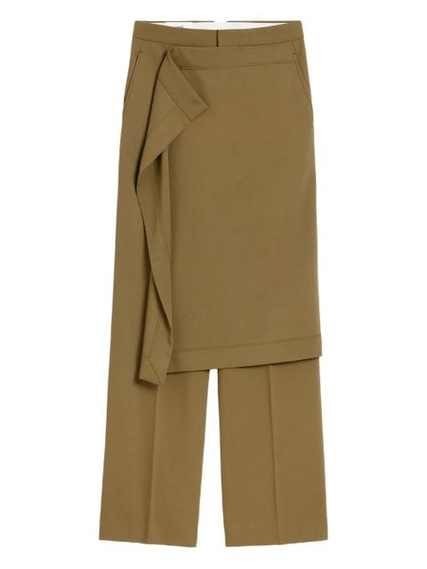 AMI Paris draped-detail wool trousers - Green - zdjęcie produktu nr 1