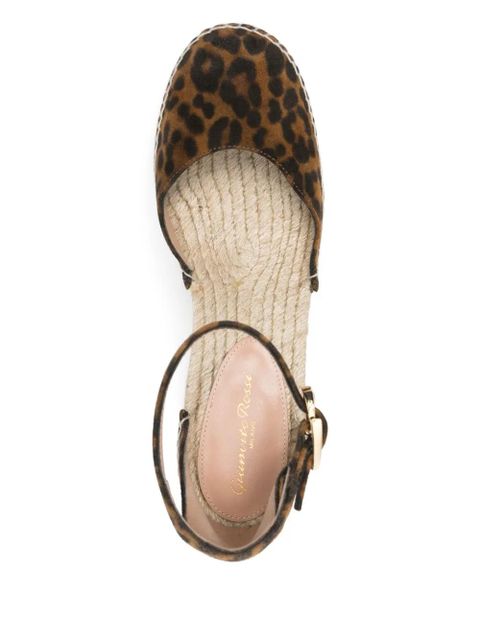 Gianvito Rossi 110mm leopard-print espadrilles - Brown